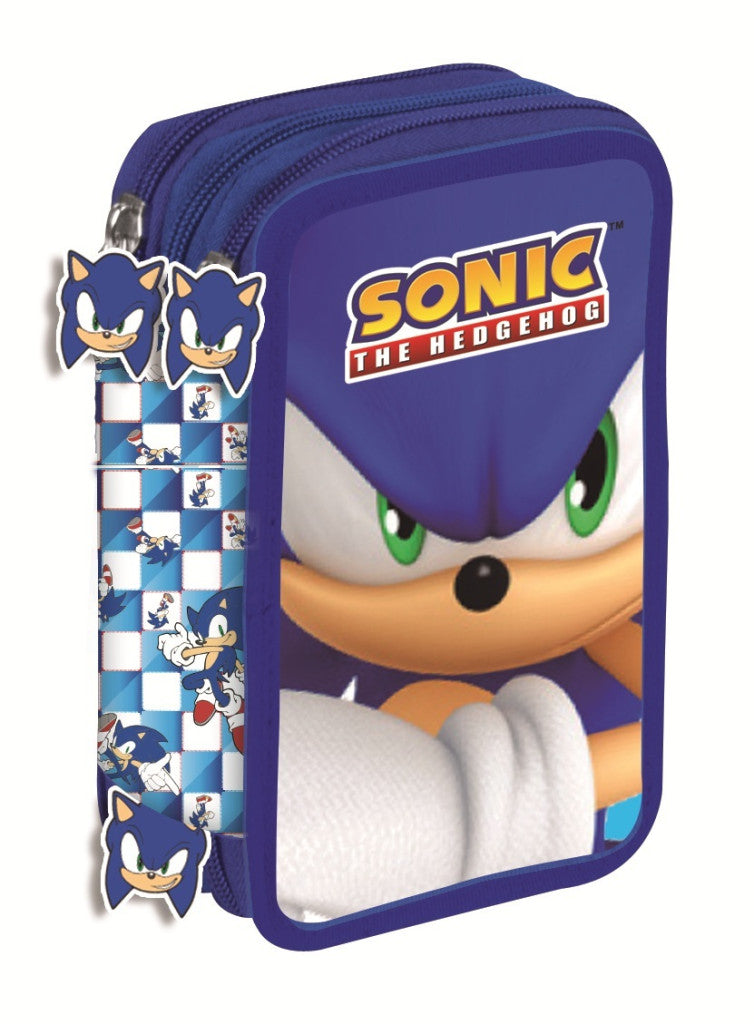 Sonic a sündisznó Modern tolltartó töltött 3 emeletes Giotto – 1. kép